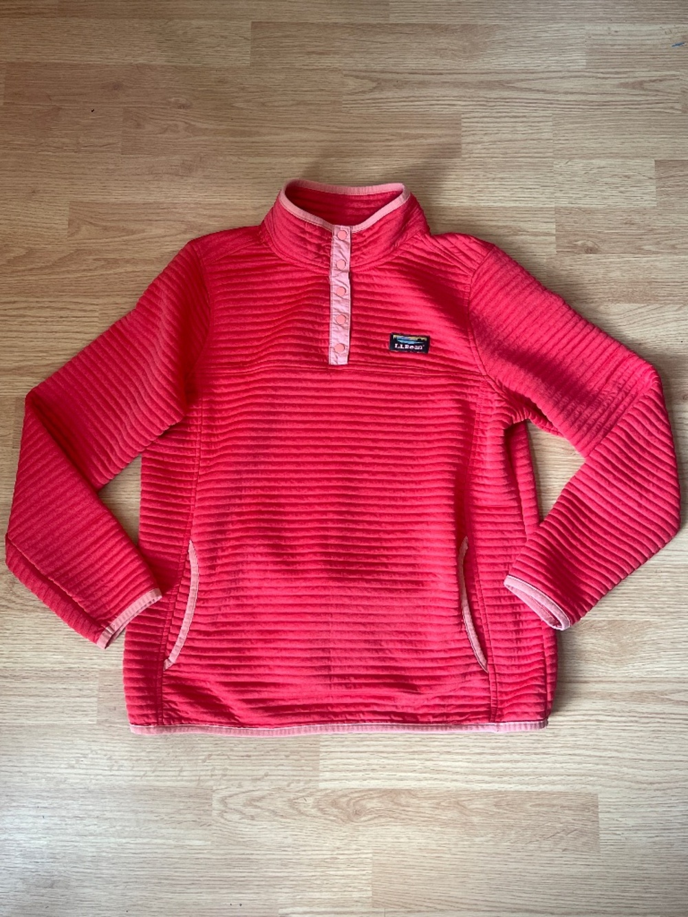 L. L. Bean Women’s Airlight Quilted Kint Quarter Snap Pullover Size Medium